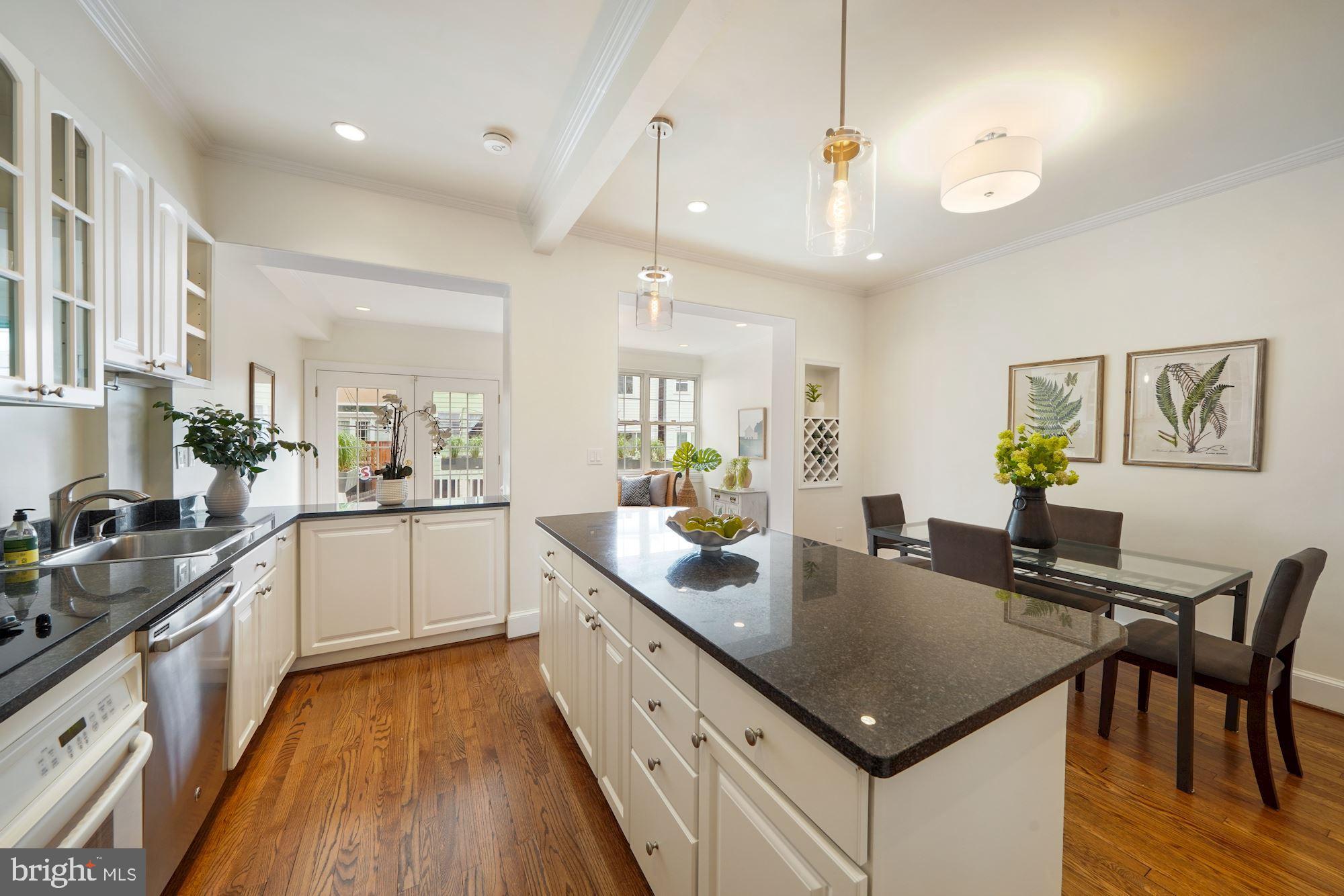2409 Tunlaw Road Northwest Washington, DC 20007 - Photo 10 of 42 Perfectly situated island with bar stools