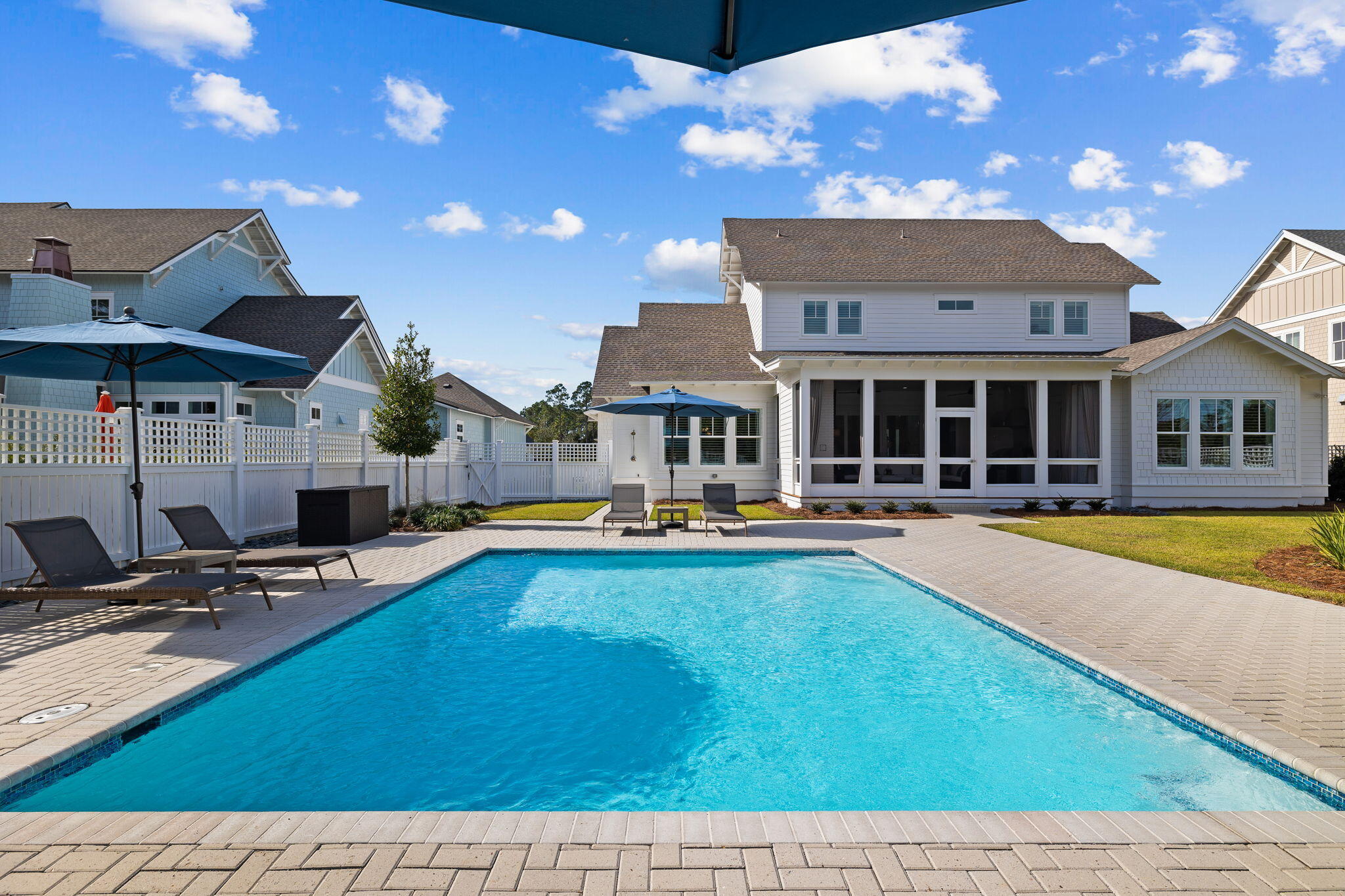 201 Needle Cast Ln Inlet Beach Inlet Beach, FL 32461 - Photo 18 of 92 a view of an house with swimming pool and porch