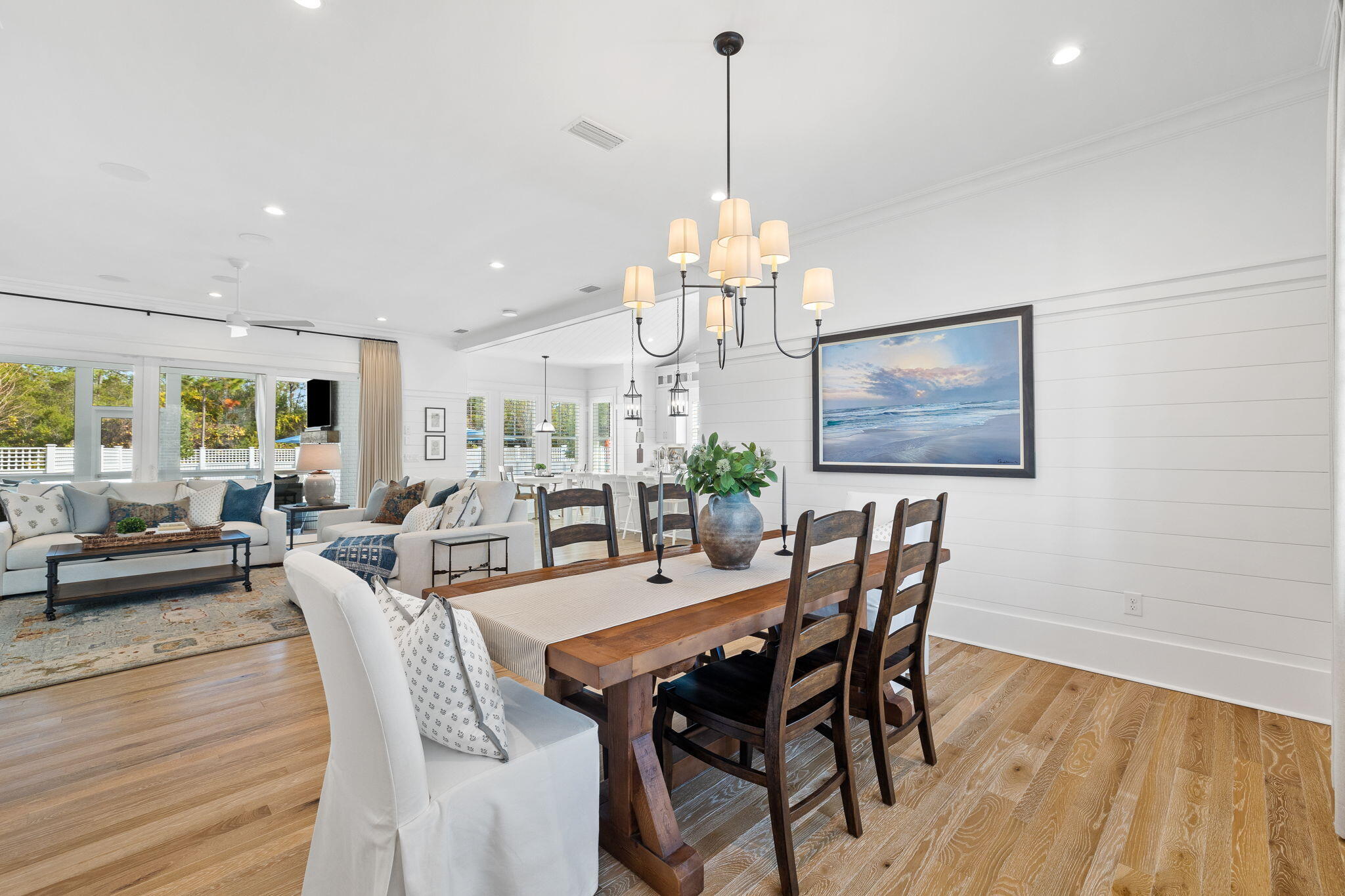 201 Needle Cast Ln Inlet Beach Inlet Beach, FL 32461 - Photo 33 of 92 a view of a dining room with furniture wooden floor and chandelier