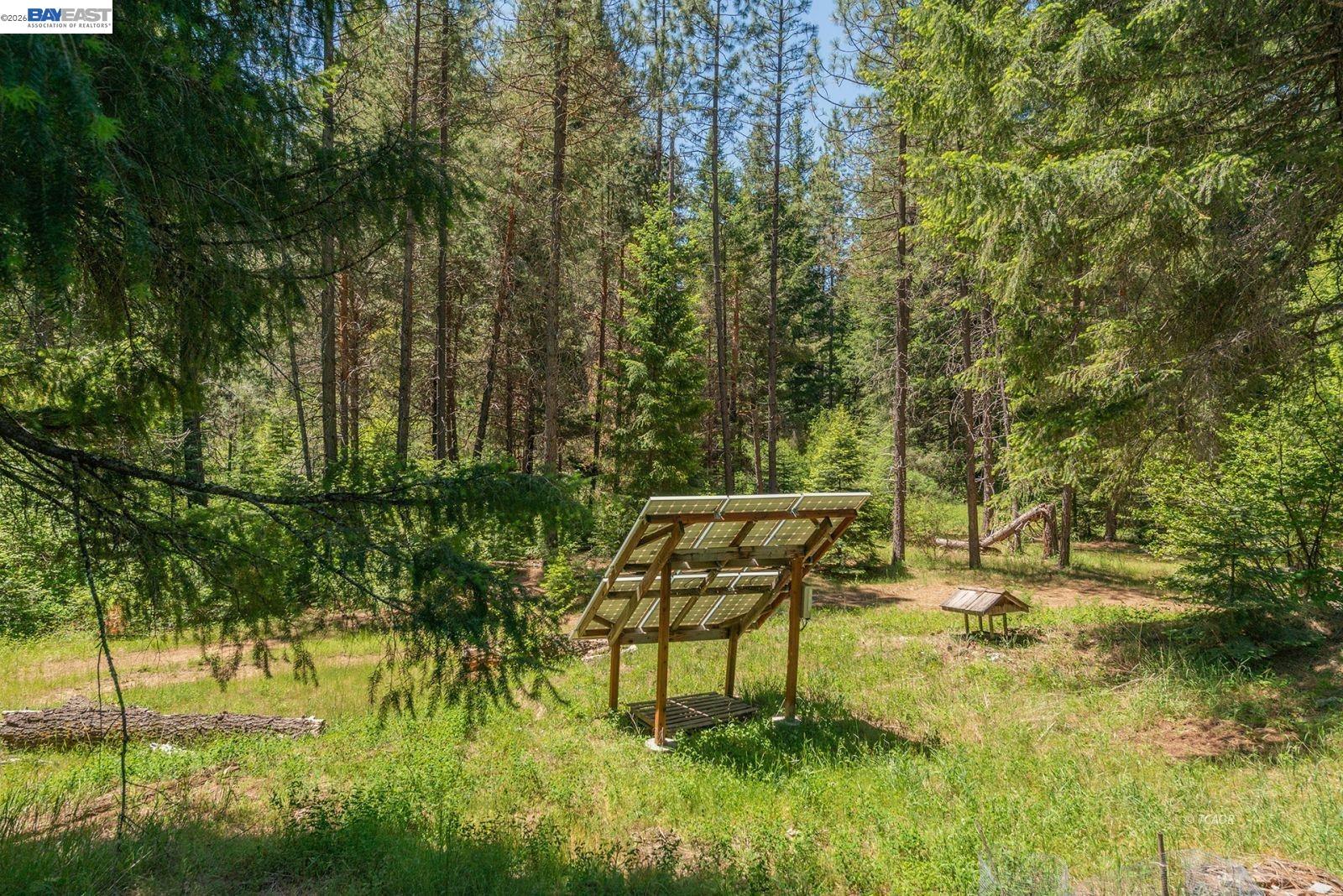 11221 Corral Bottom Road Big Bar, CA 96010 - Photo 35 of 50 a view of a yard with table and chairs and potted plants