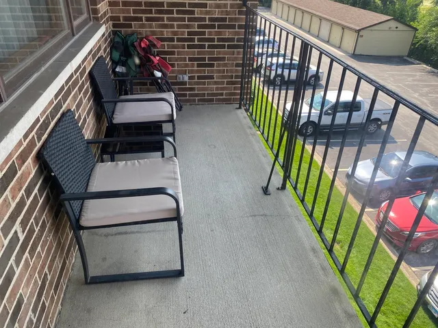 a view of stairs and a patio