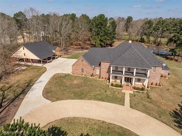 an aerial view of a house