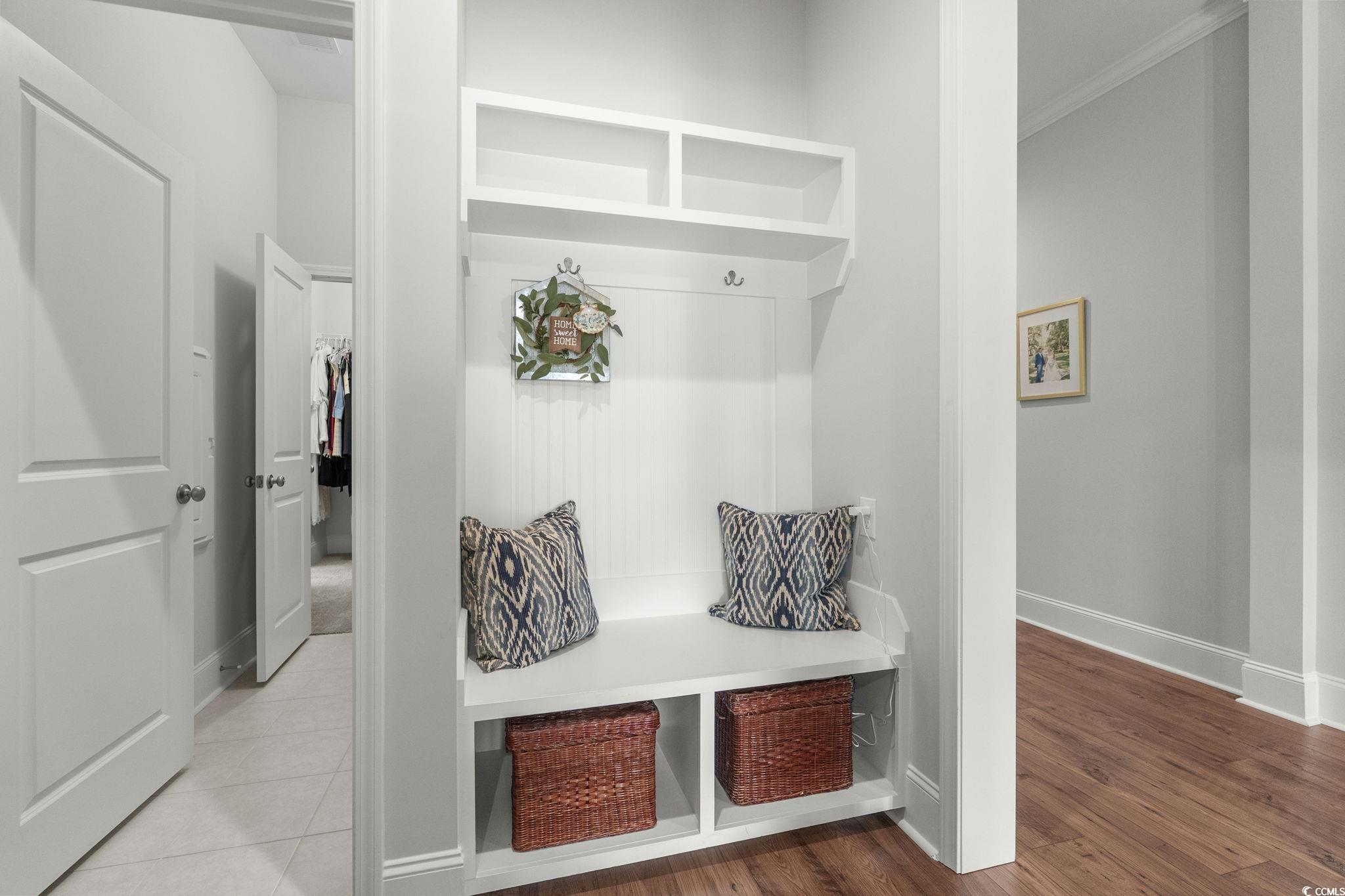 191 Blackwater Drive Murrells Inlet, SC 29576 - Photo 28 of 40 Mudroom featuring wood finished floors and crown molding