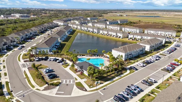 a view of a city with an ocean