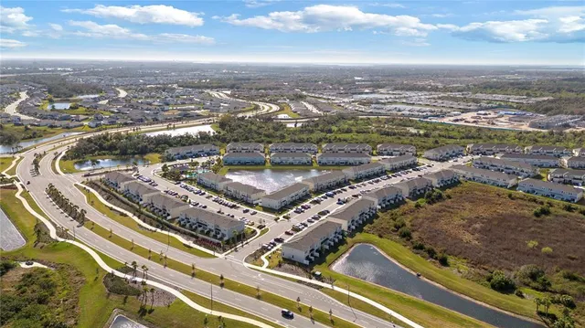 an aerial view of a city