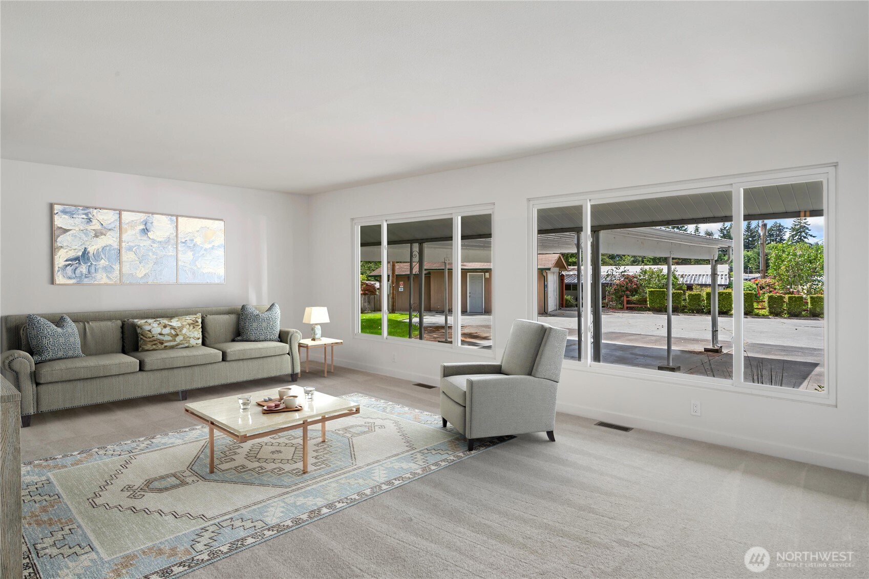 16300 Northeast State Highway, Unit 10 Poulsbo, WA 98370 - Photo 2 of 34 a living room with furniture and a large window