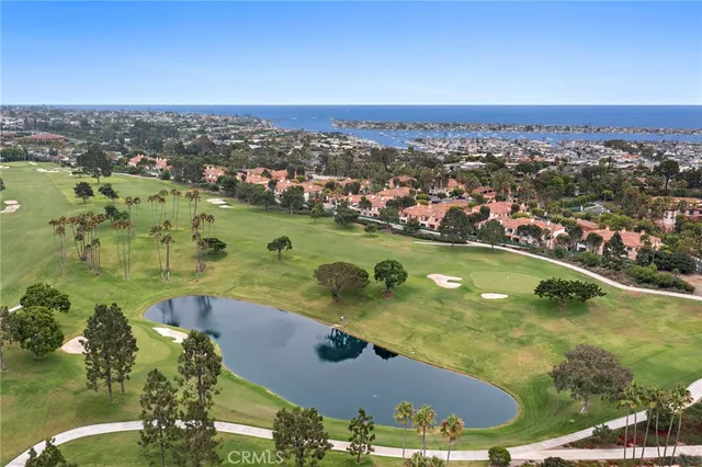 a view of a lake with a city