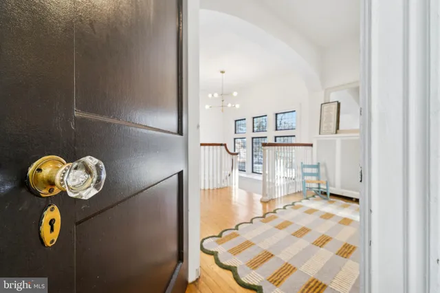 a view of dining room with wooden floor