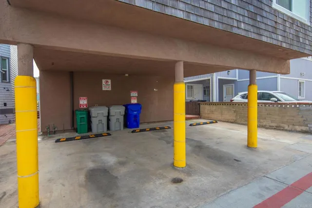 a view of a cafe with sitting area