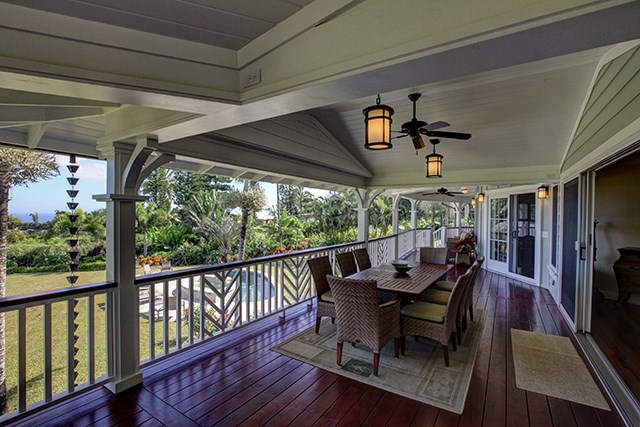 65 North Holokai Road Haiku, HI 96708 - Photo 6 of 23 a view of a porch with furniture and a yard