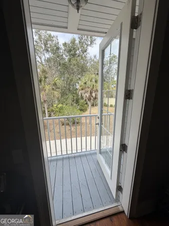 a view of a wooden door
