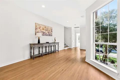 a view of entryway with wooden floor