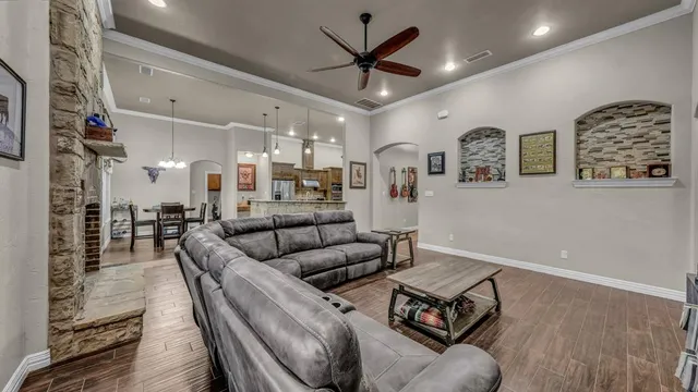 a living room with furniture