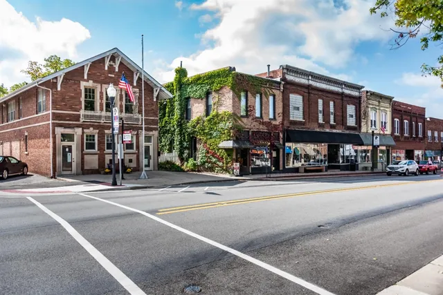 a front view of a building