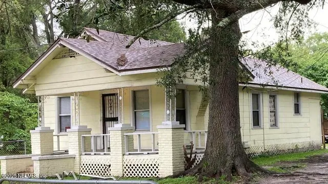 a view of a house with a patio