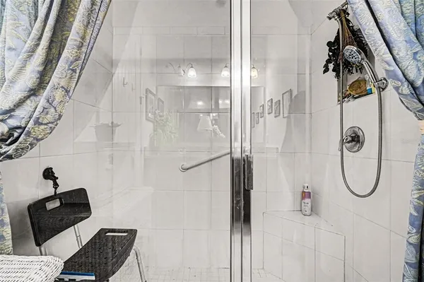 a bathroom with a shower