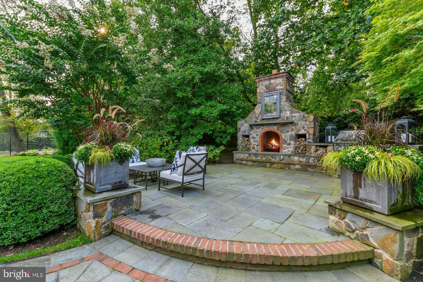 375 North Spring Mill Road Villanova, PA 19085 - Photo 66 of 70 Outdoor fireplace and built in grill