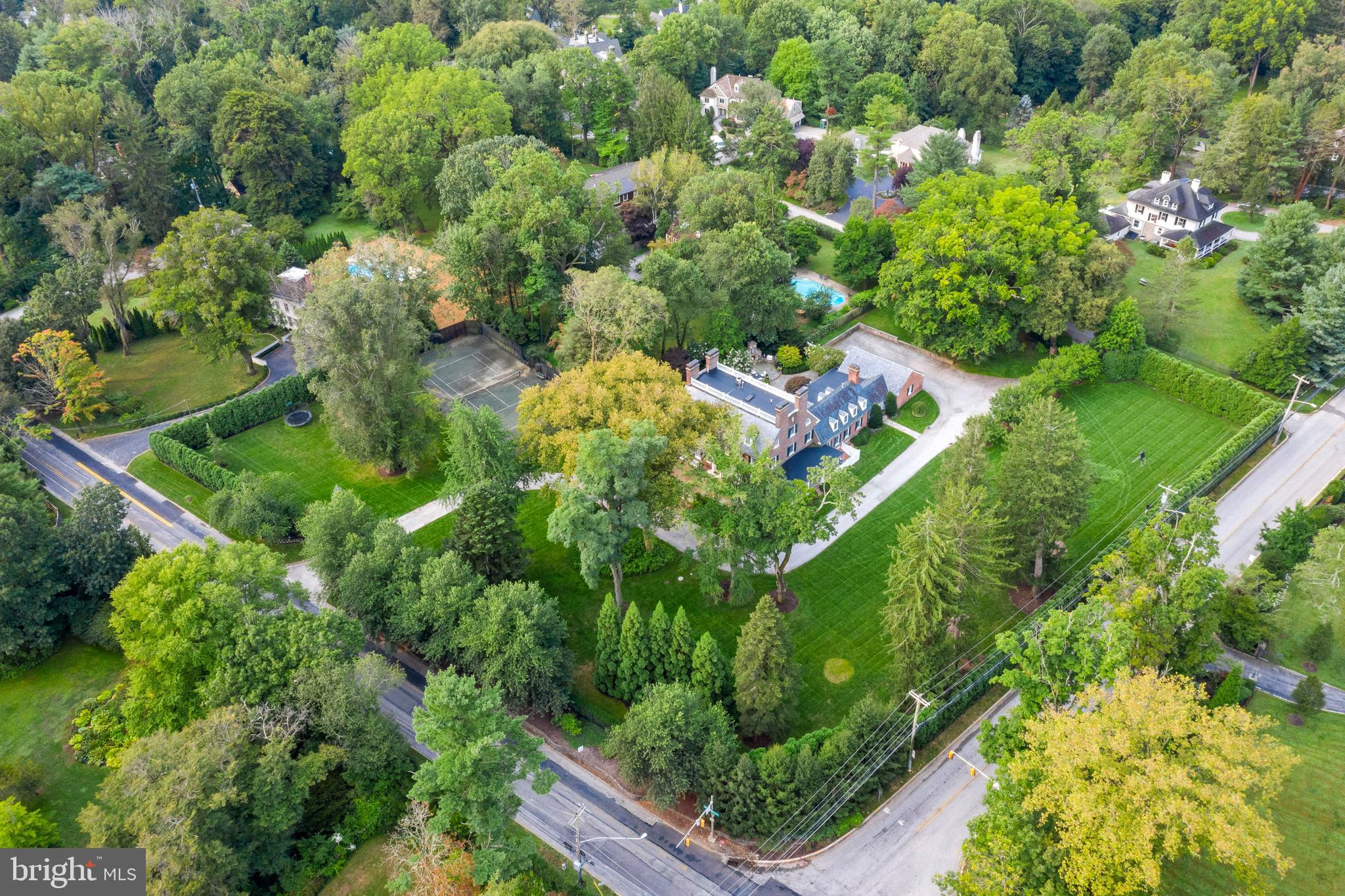 375 North Spring Mill Road Villanova, PA 19085 - Photo 70 of 70 Aerial view - corner of Spring Mll & Montgomery