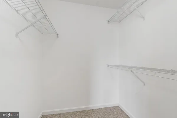 a view of small space with racks on the wall