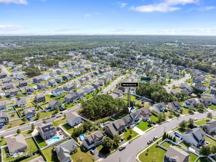 an aerial view of multiple house