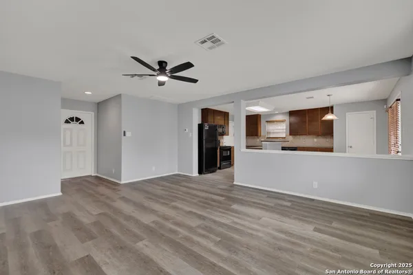 a view of a livingroom with a flat screen tv