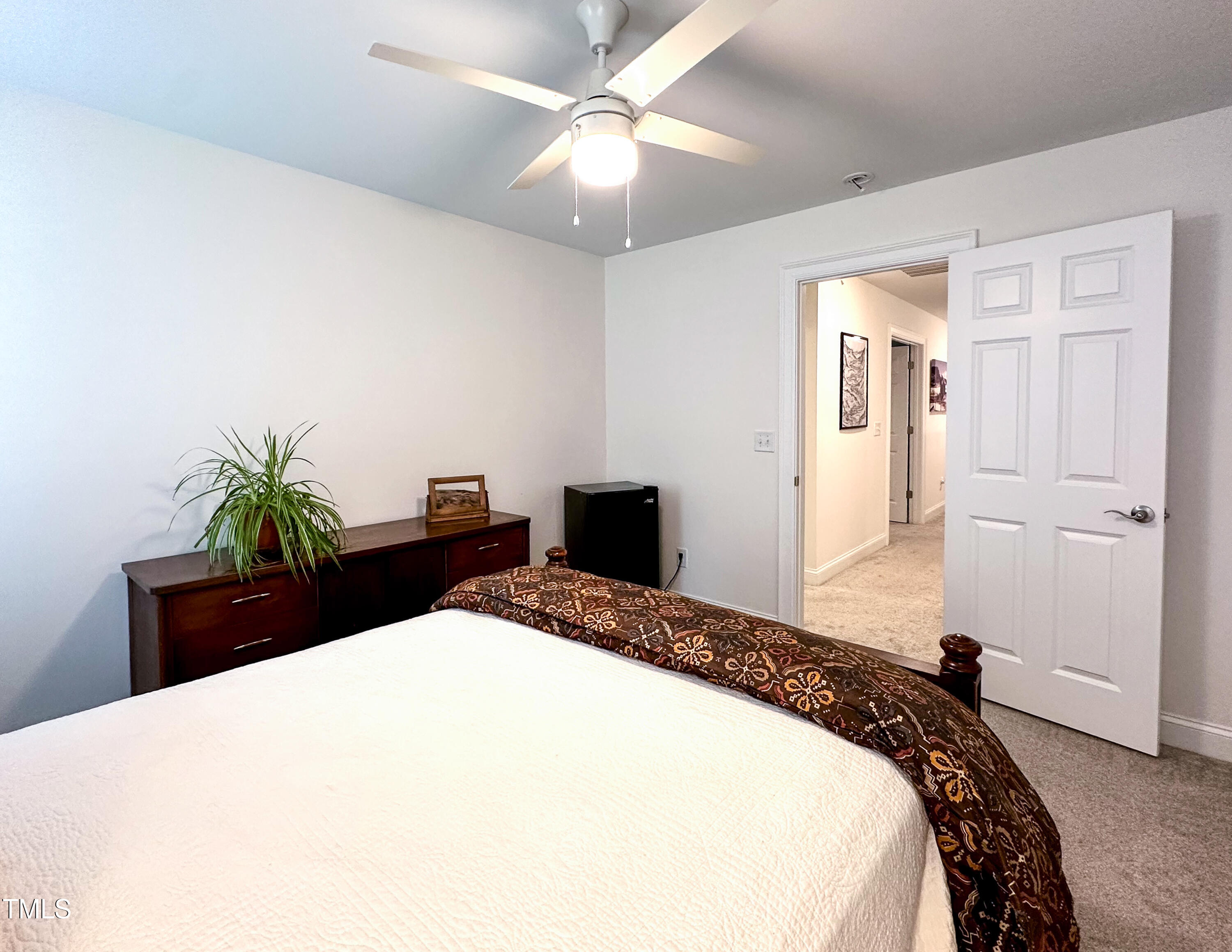 409 Eagle Court Henderson, NC 27536 - Photo 30 of 54 a bedroom with a bed and a potted plant