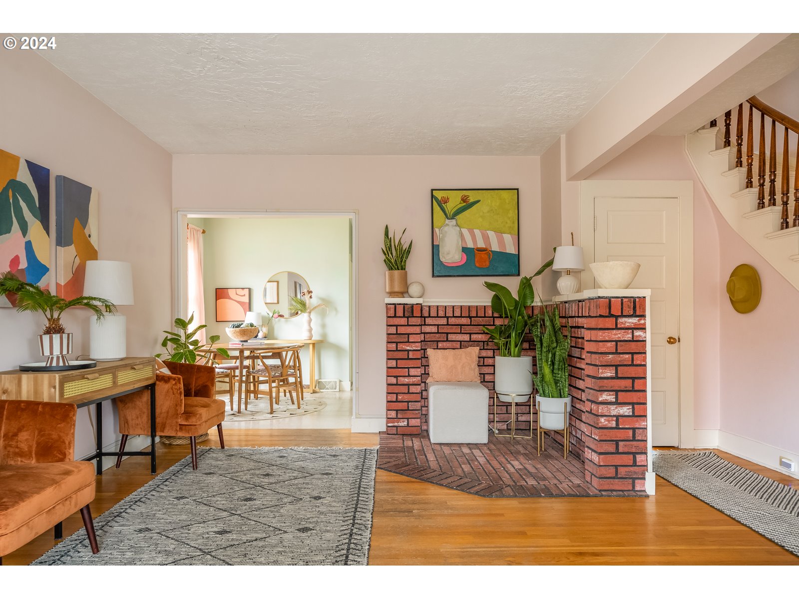 5232 Southeast Raymond Street Portland, OR 97206 - Photo 6 of 39 a living room with furniture and a painting on the wall