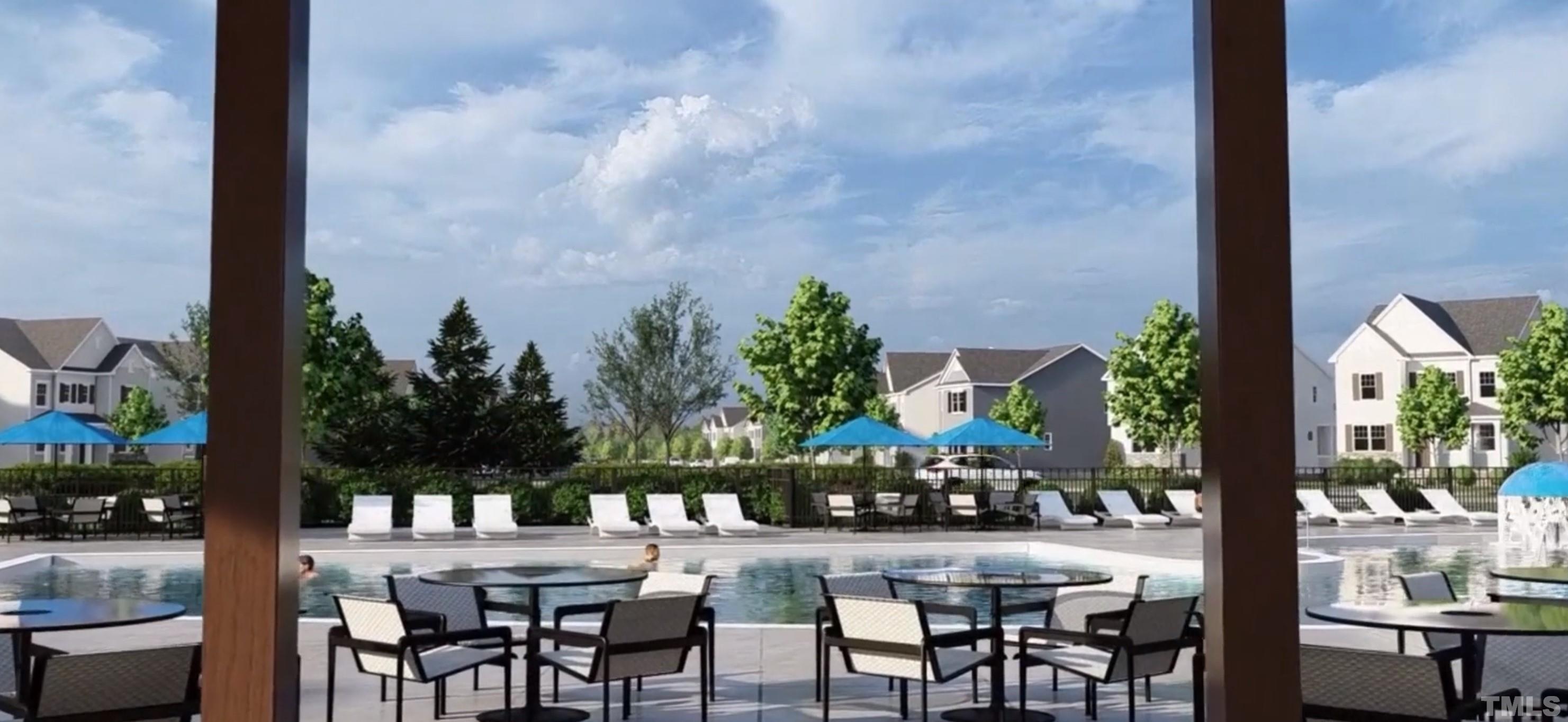 192 Edge Of Auburn Boulevard Raleigh, NC 27610 - Photo 35 of 44 a view of an outside dining space with furniture
