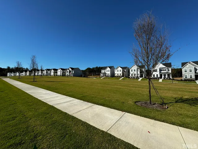 a view of a lake with boats and trees in the background