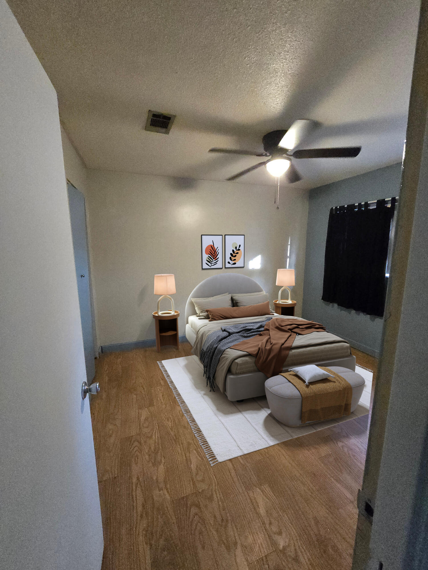 413 Ed Street Fort Walton Beach, FL 32547 - Photo 13 of 36 a bedroom with a bed and a chandelier