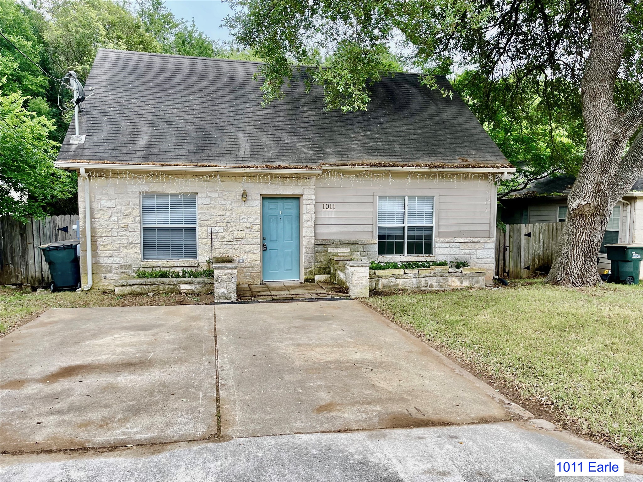 1007-1015 Earle Street San Marcos, TX 78666 - Photo 13 of 25 front view of a house with a yard and an trees