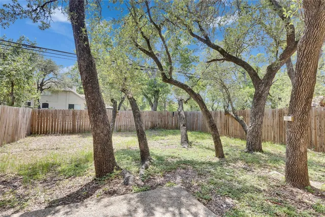 a view of a yard with a tree