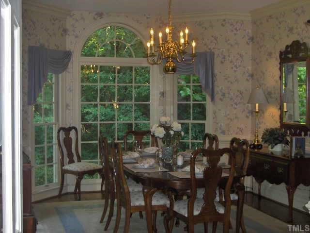 3011 Eubanks Road Durham, NC 27707 - Photo 2 of 10 Classic Formal Dining Room w/ full length windows