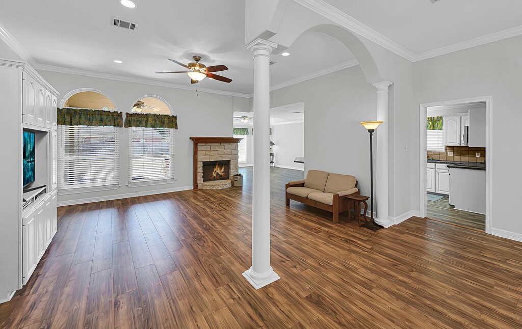 621 South Ruidoso Downs Drive Robinson, TX 76706 - Photo 3 of 41 a view of living room with furniture and wooden floor