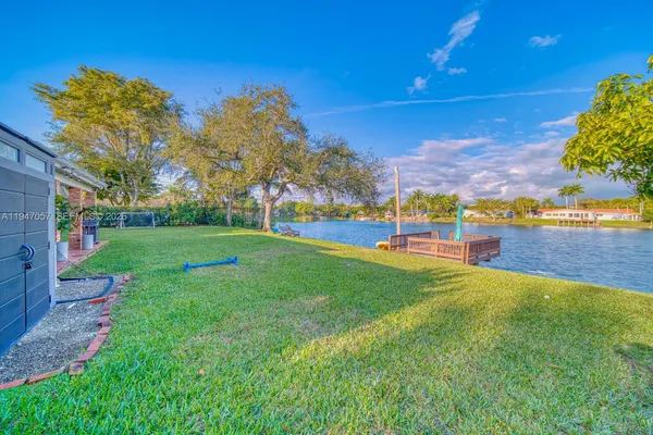 a view of an outdoor space and a yard