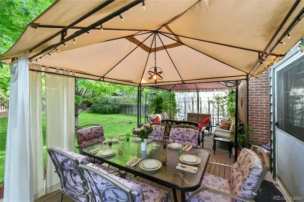 a view of outdoor space with seating