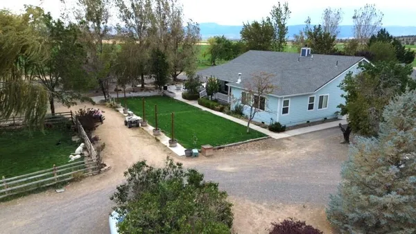 an aerial view of a house