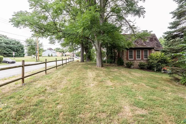 a view of backyard with green space