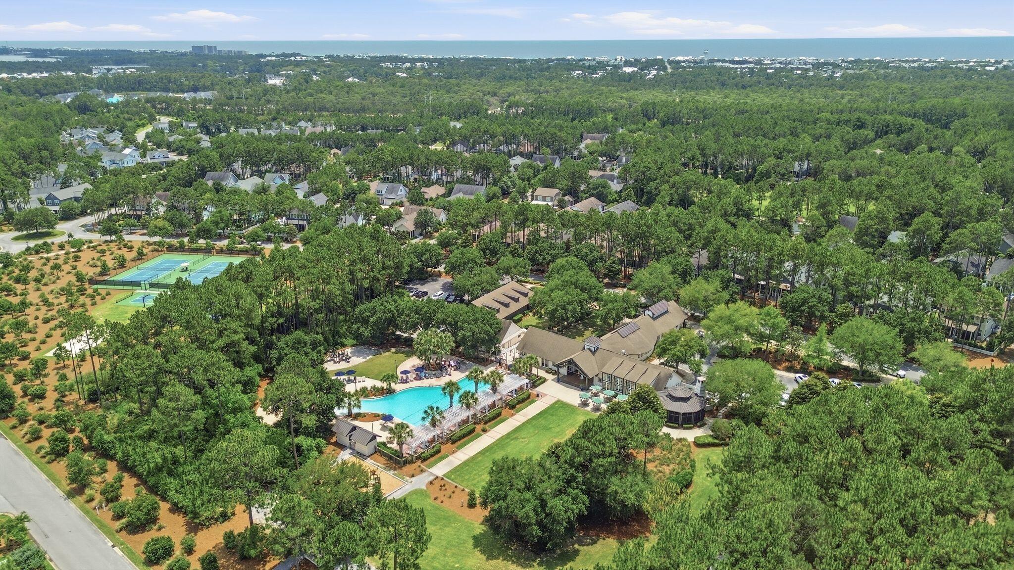 133 Sandchase Circle, Unit LOT 15 Inlet Beach, FL 32461 - Photo 41 of 47 an aerial view of residential houses with outdoor space and trees