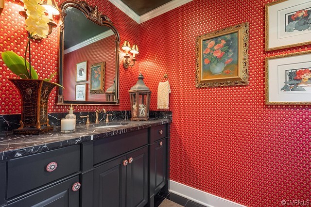 7720 Kenmore Circle Richmond, VA 23225 - Photo 15 of 48 a bathroom with a sink a mirror and a shower