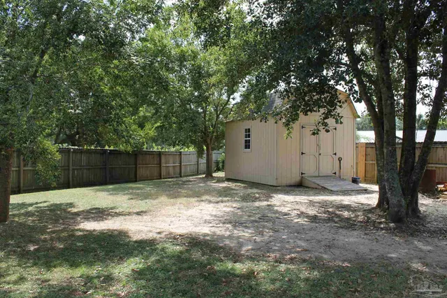 a backyard of a house