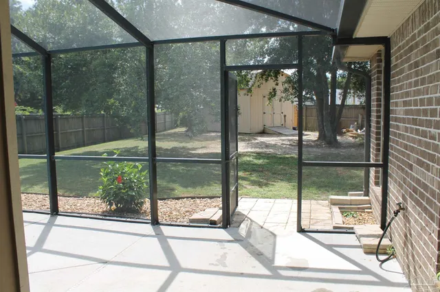 a view of a glass door with a glass door