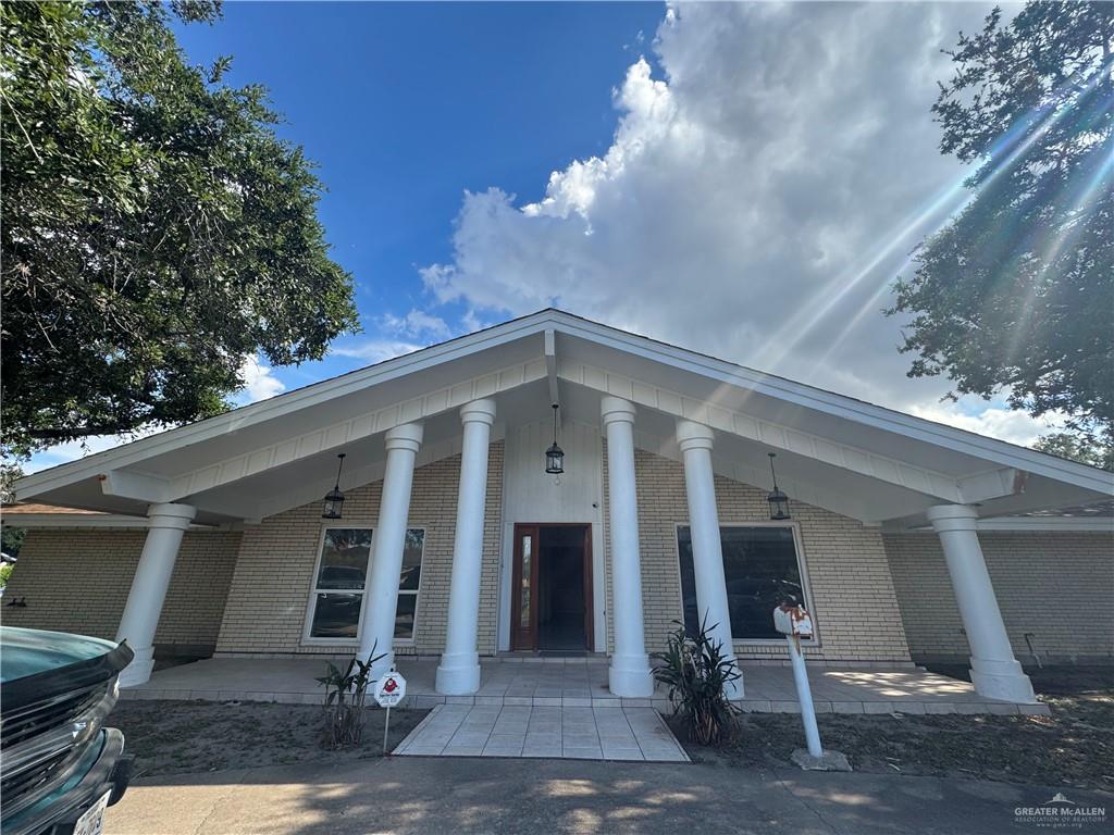 a front view of a house
