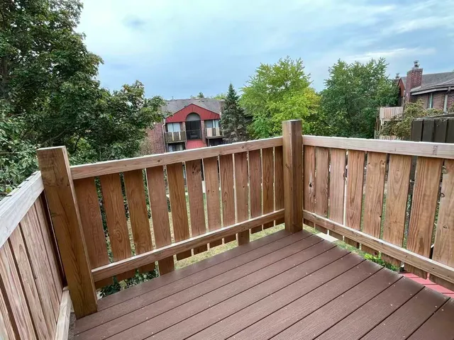 a view of wooden balcony and deck