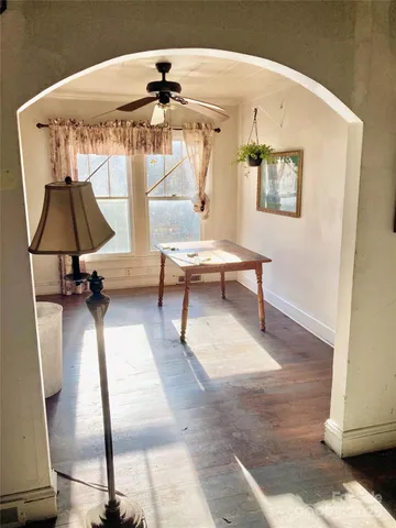 a living room with a patio