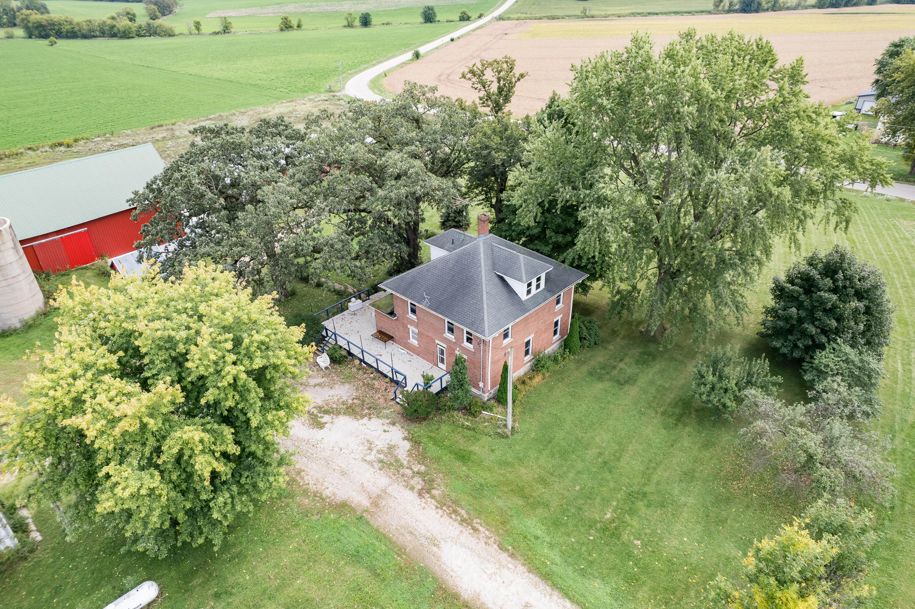 Aerial house & barn