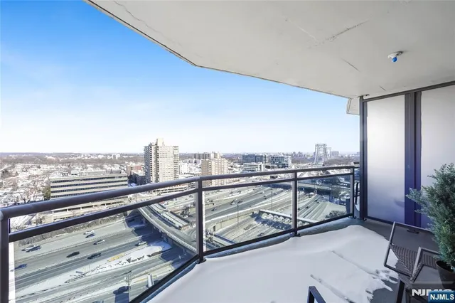 a view of a terrace with a bench