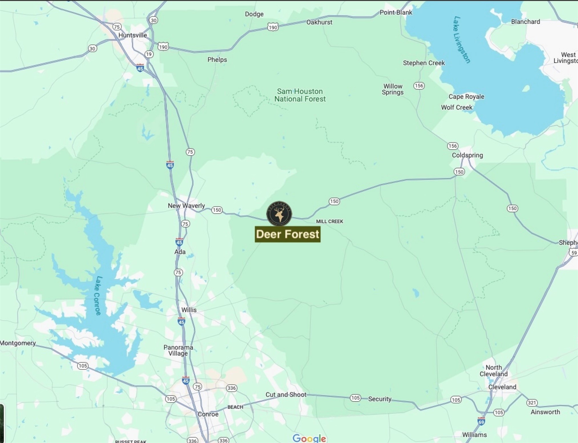 122 Signal Road Willis, TX 77378 - Photo 6 of 8 Deer Forest community is ideally situated near Sam Houston National Forest and Lake Conroe, offering endless outdoor recreation while being just a short drive from Huntsville and The Woodlands