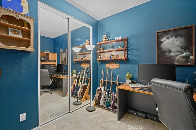 a room with musical instruments