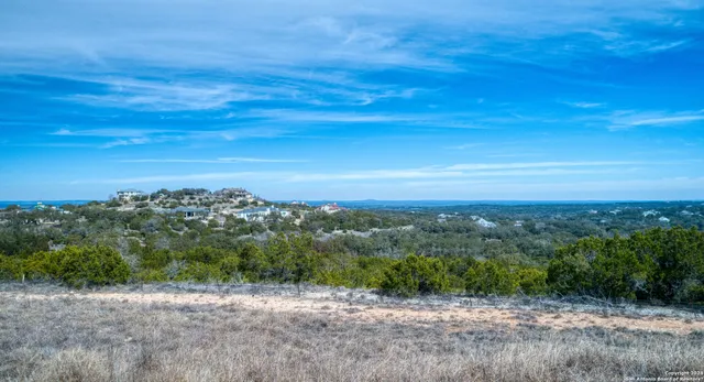 a view of a field with an ocean